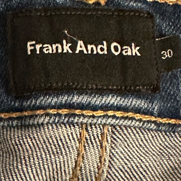 Frank and Oak Iggy High Rise Taper Distressed Busted Knee Cropped Jeans Size 30 - Picture 4 of 7